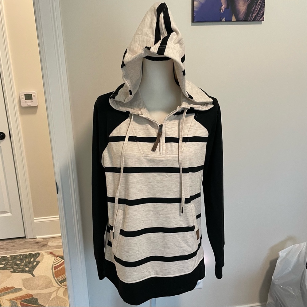 EUC Maurice’s Striped Hooded Sweater